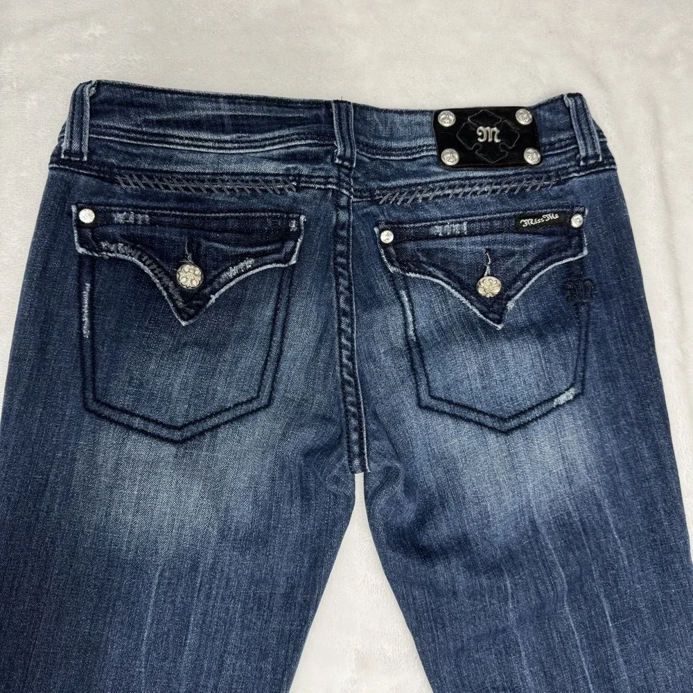 Miss Me Women's Blue Mid-Rise Skinny Jeans, Size 30, Dark Wash - Excellent Cond! - Picture 4 of 6